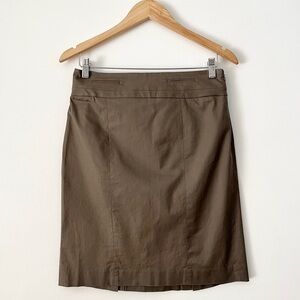 Ann Taylor Loft Tan Cotton Blend Pencil Skirt Size 4
